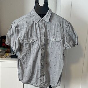 Eighty Eight Gray and Purple Patterned Men's Shirt